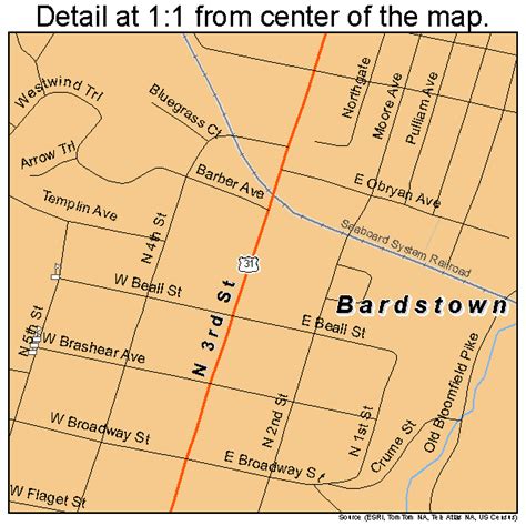 map of bardstown ky streets