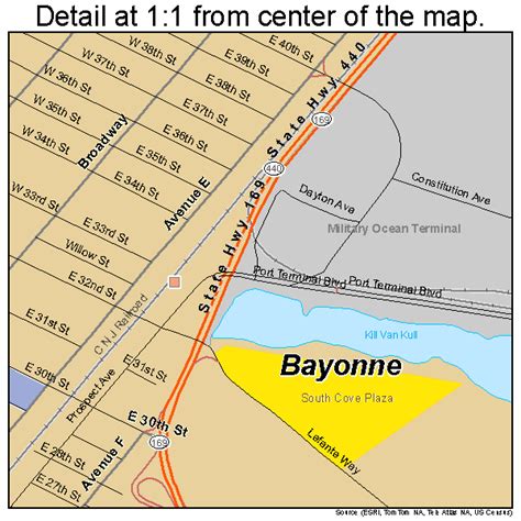 map of bayonne nj