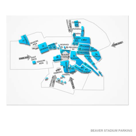 map of beaver stadium parking