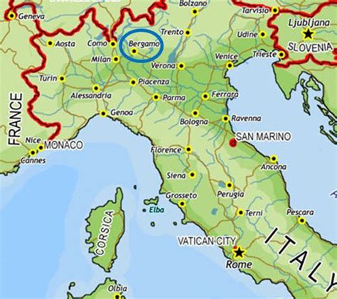 map of bergamo italy and surrounding areas