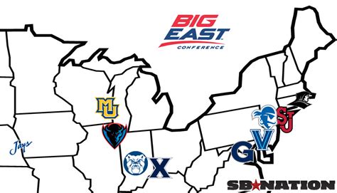 Map Of Big East Schools
