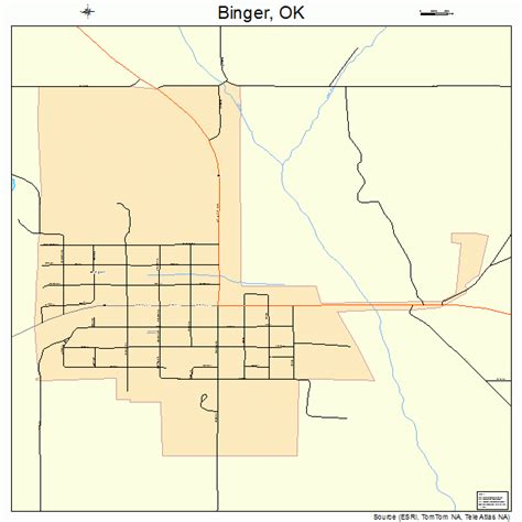 Map Of Binger Oklahoma