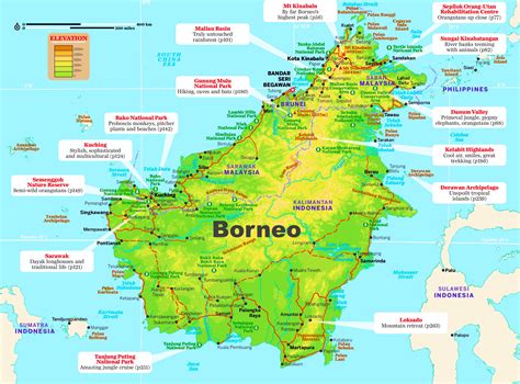 map of borneo island