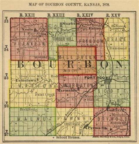map of bourbon county kansas