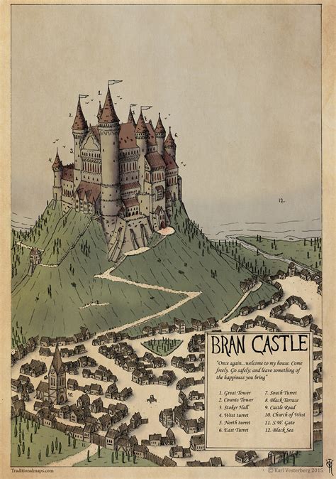 map of bran castle