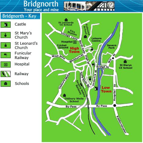 map of bridgnorth town