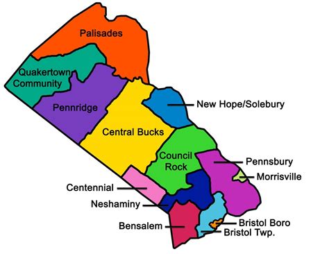 map of bucks county pa showing towns