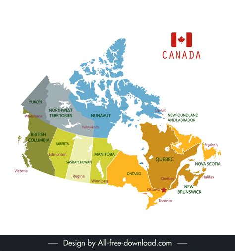 Clear, simple outlined map of Canada Peter's Useful Crap