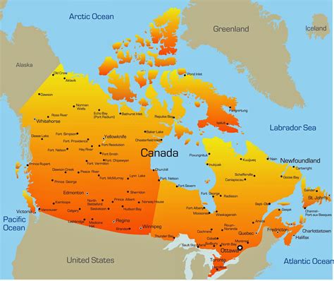 Canada Map Cities Oppidan Library