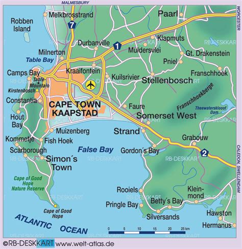 map of cape town south africa area