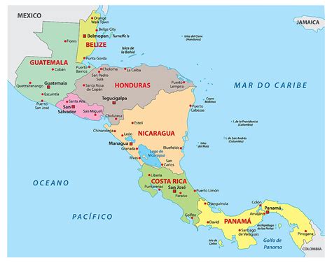 map of central america countries labeled