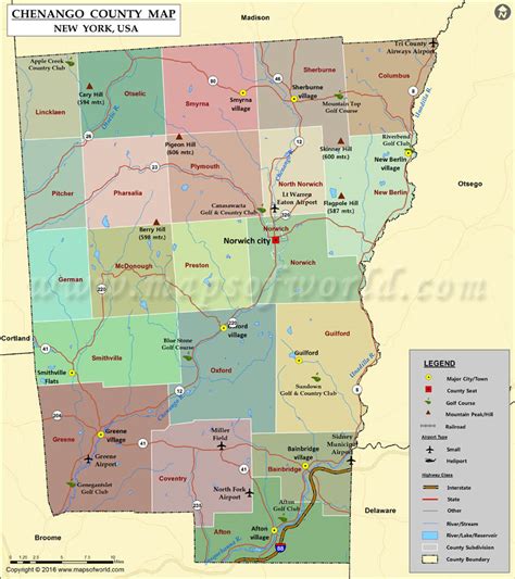 Map Of Chenango County Ny