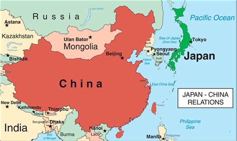 map of china and japan