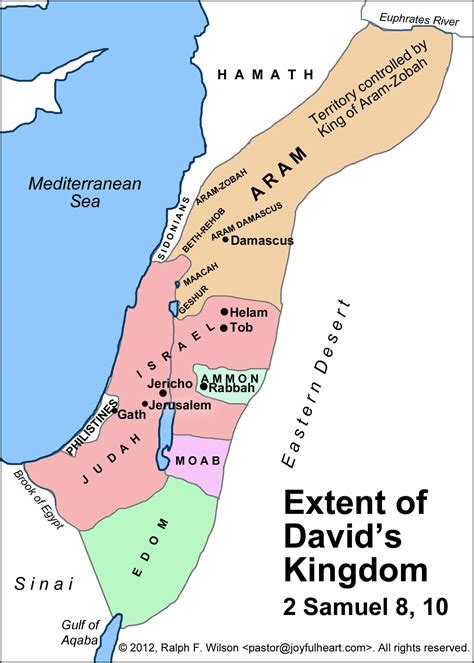 map of david's kingdom in israel