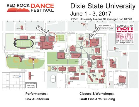 Map Of Dixie State University Campus