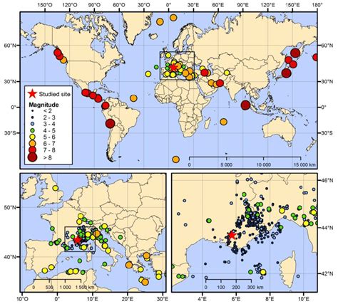 map of earthquake epicenters