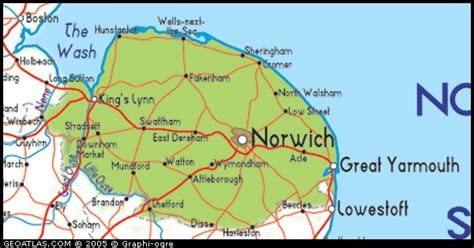 map of england showing norfolk