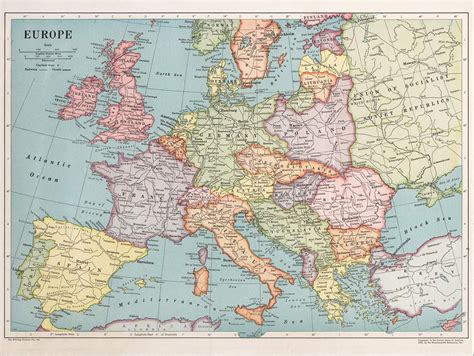 Language Map of Europe 1930 europe