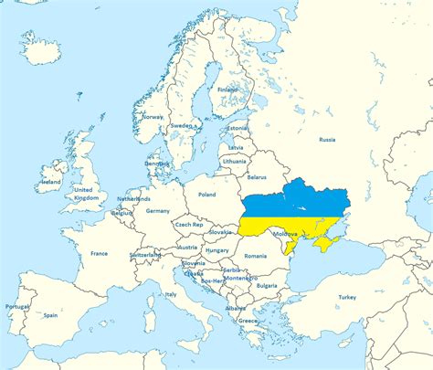 map of europe ukraine on europe map