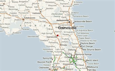 map of florida showing gainesville