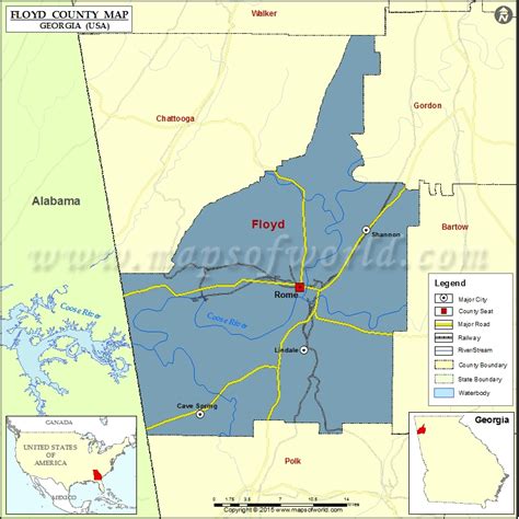 map of floyd county georgia