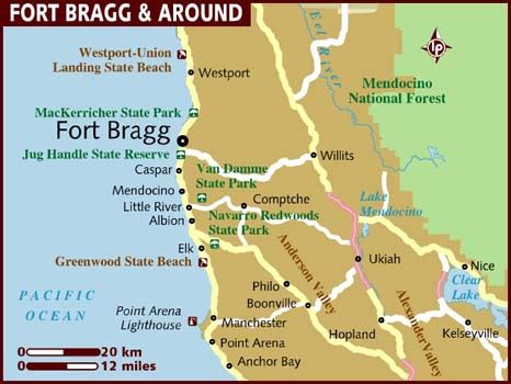 map of fort bragg california area