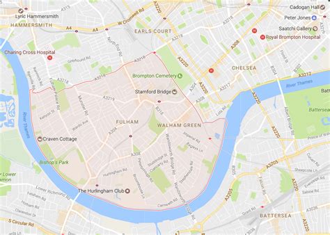 map of fulham london