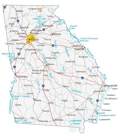 map of ga cities and towns