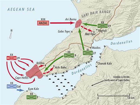 map of gallipoli battlefield