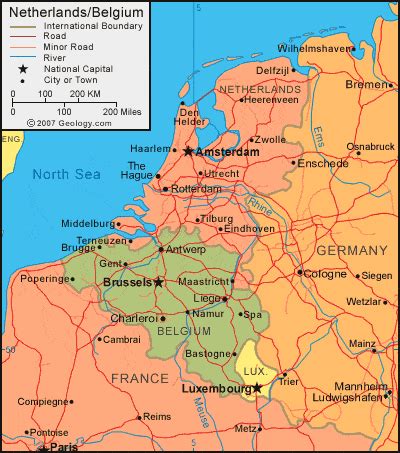 map of germany belgium and netherlands