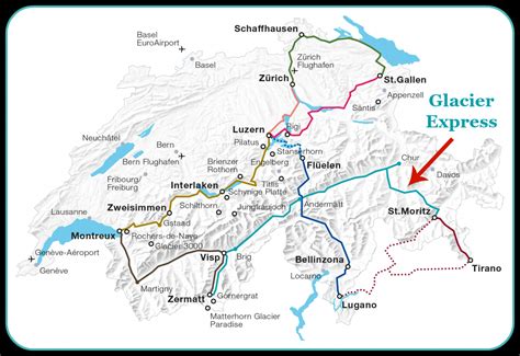 map of glacier express route