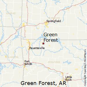 map of green forest arkansas