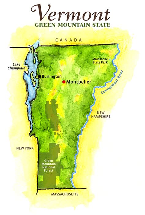 map of green mountains vermont