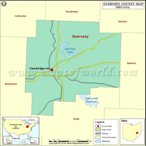 Map Of Guernsey County Ohio