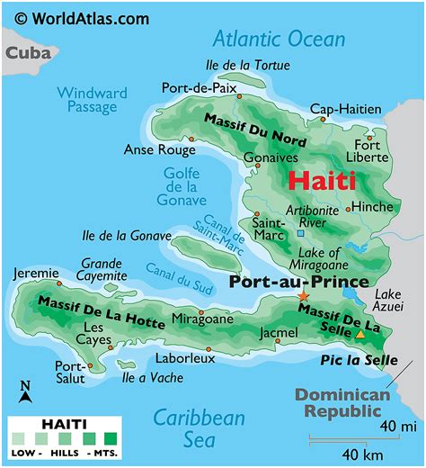 map of haiti island and surrounding area