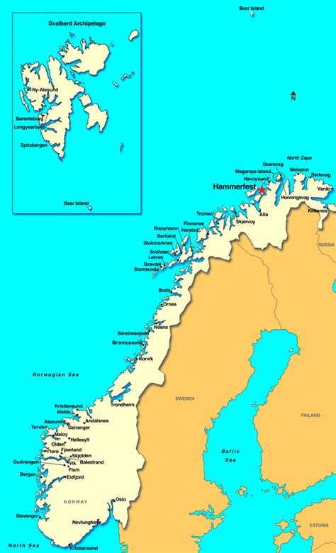 map of hammerfest norway