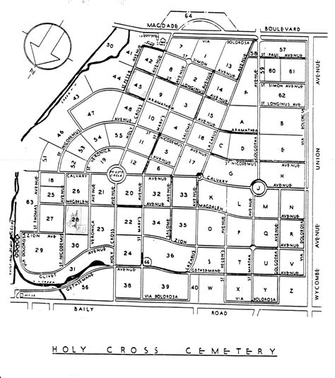 map of holy cross cemetery yeadon pa