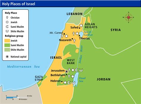 map of holy sites in israel