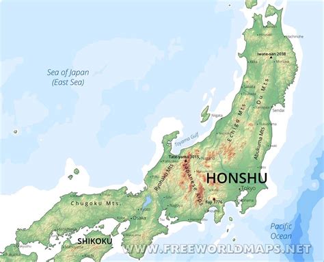 map of honshu japan