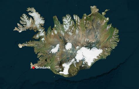 map of iceland showing grindavik