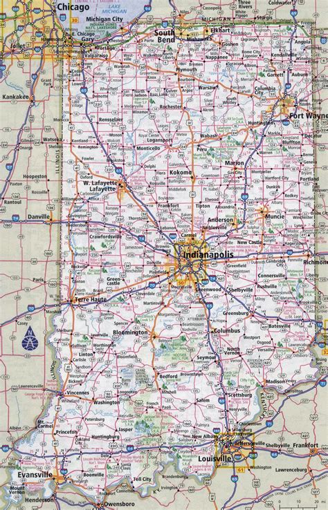 Indiana Highway Wall Map