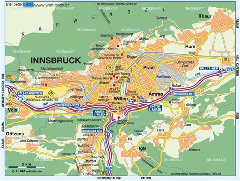 map of innsbruck and surrounding areas