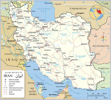 map of iran and surrounding areas