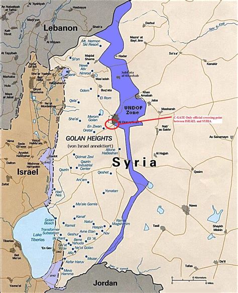 map of israel and syria
