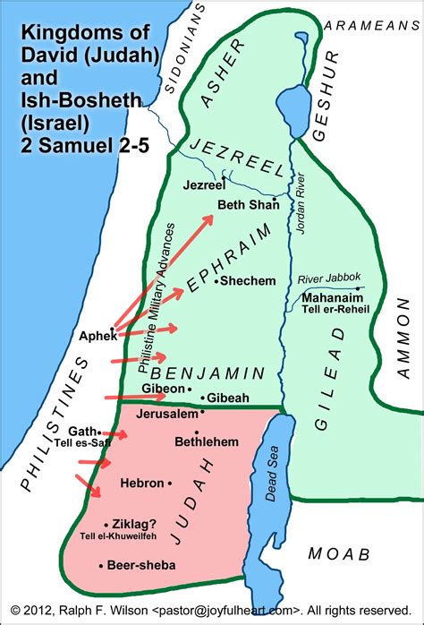 map of israel during david's time