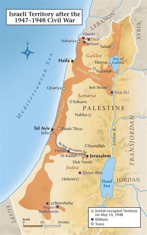 map of israel from 1948 to present