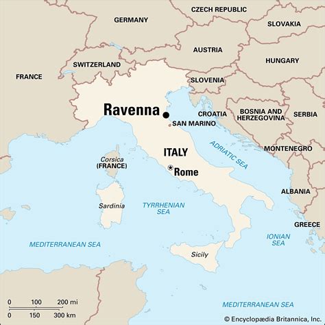 map of italy showing ravenna and venice