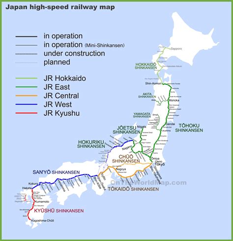 map of japan with trains