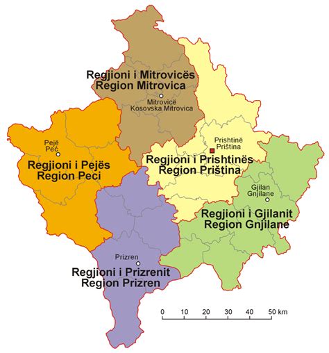 map of kosovo region