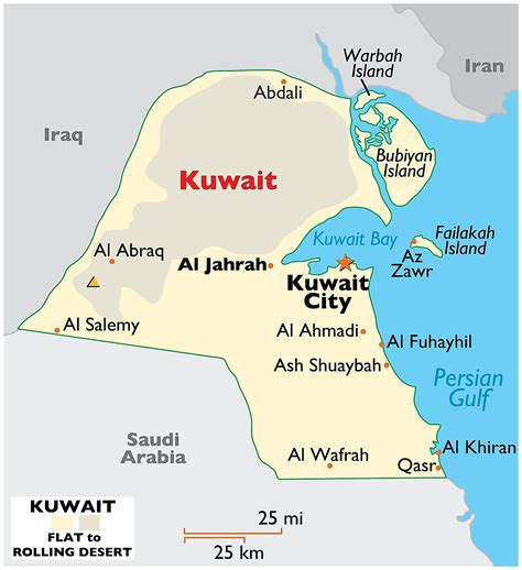 map of kuwait area